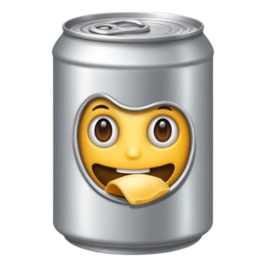 create a silver can that's opened - should be food emoji sticker