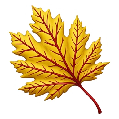 yellow and red cedar leaf  sticker
