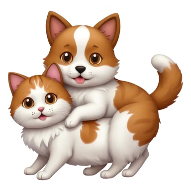 Dog with cat on back sticker