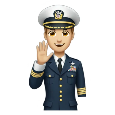 Navy Officer salutating sticker