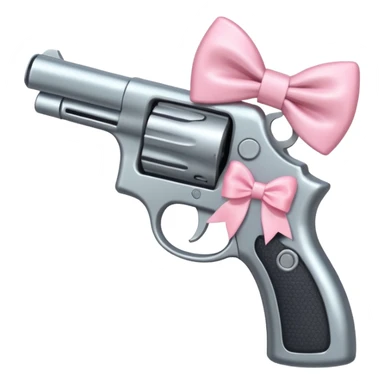 Gun with a light pink bow sticker