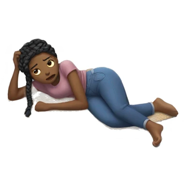 a black woman laying on the floor braids sick sticker