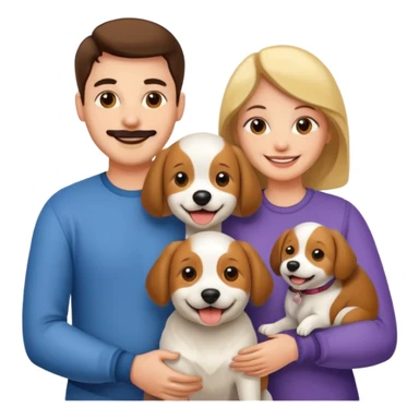 couple and their pet dog sticker