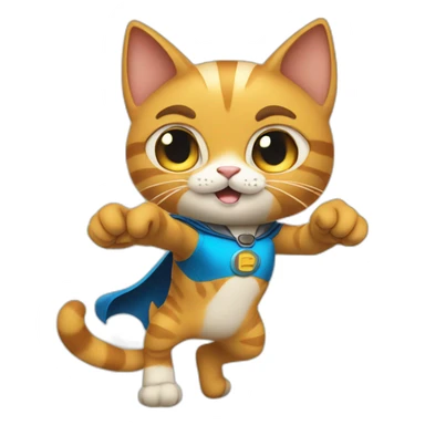 super hero cat pointing front sticker