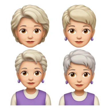 Old Women In Sleeveless, different hair sticker