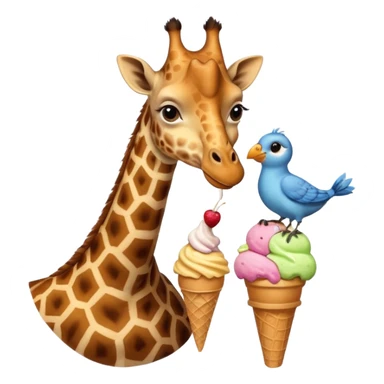 Giraffe with Ice Creams
Giraffe sharing cone with bird



 sticker