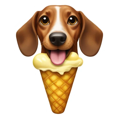 Dachshund with pineapple ice cream sticker