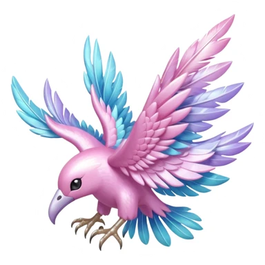 Shiny pastel feathery tropical exotic shimmering silky smooth soft flurry Diancie-Palkia-Amaura-Aurorus-aesthetic-fusion sticker