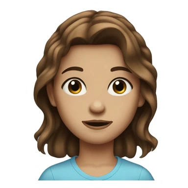 Stoned Brown hair girl with blue eyes sticker