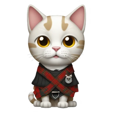 Cat with a scottish kilt sticker