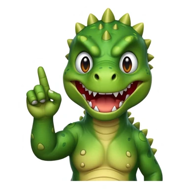 a dinosaur sticking up the middle finger sticker