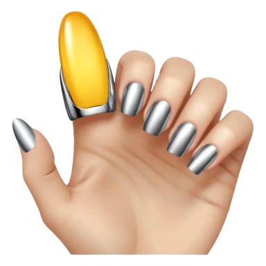 chrome acrylic nails sticker