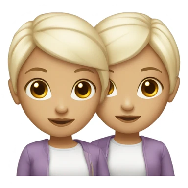 White Twin girls sticker