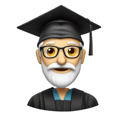 old professor with graduation cap sticker