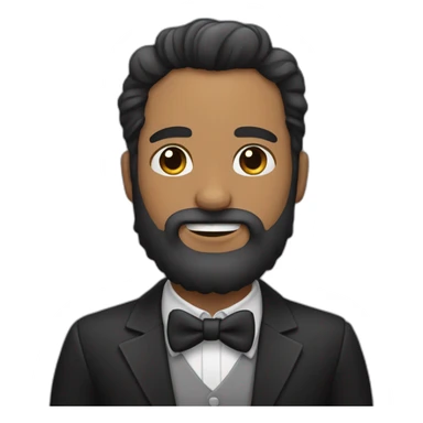 Hombre guapo con barba con perro negro sticker