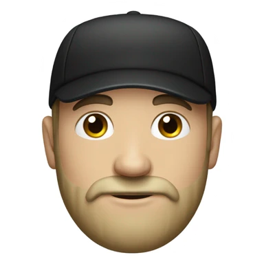 White man with black beard and black cap sticker