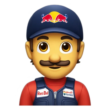 mario as red bull formula one driver sticker