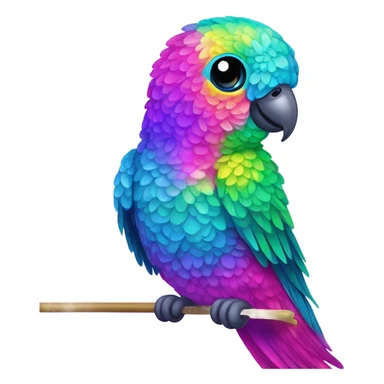 Lisa Frank sparkly parakeet  sticker