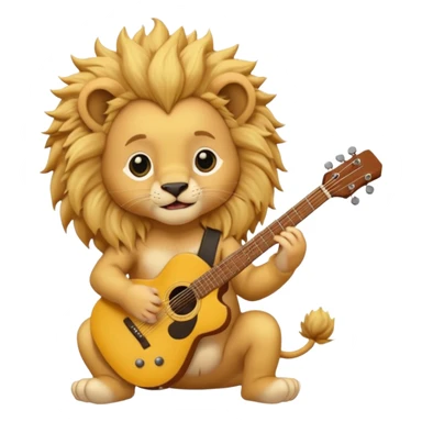 guitar rock baby, lion head sticker