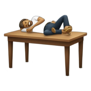 Drunk man laying next to a table sticker