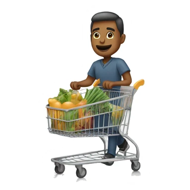 Man pushing shopping cart  sticker