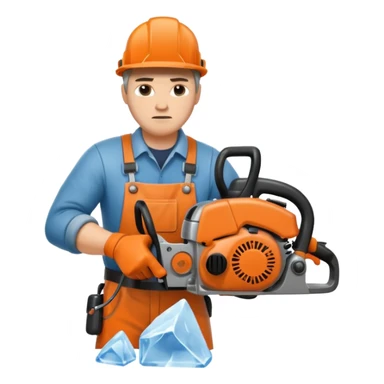 Sculptor with chainsaw,Ice Sculptors sticker