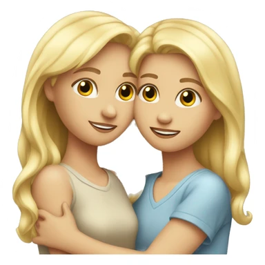 blond Girl best friends hugging  sticker