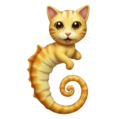 Cat on a seahorse sticker