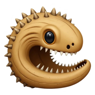 Sand worm from dune make the face a hole with long spiky teeth no eyes sticker