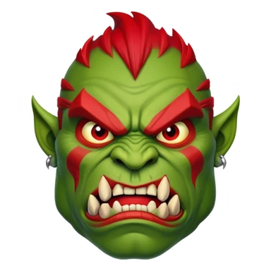 red angry orc sticker
