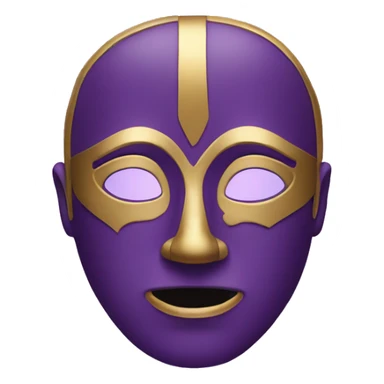 purple mask with golden margins sticker