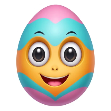 Cute colorful Easter egg character with big expressive eyes and a smiling mouth. sticker