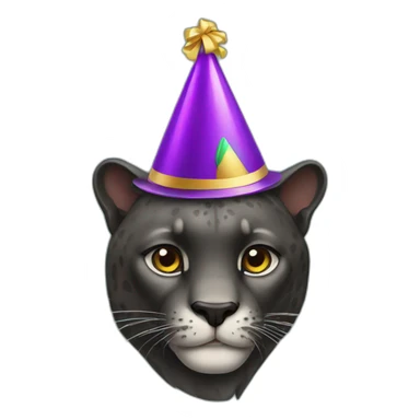 panther with a party hat sticker
