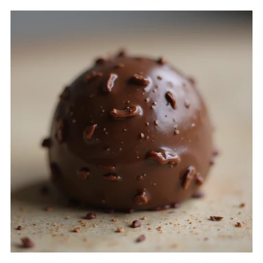 realistic chocolate truffle, photorealistic style sticker