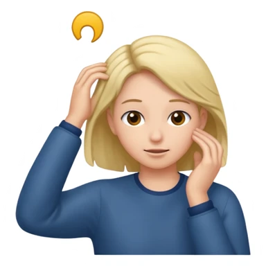 Emoji tucking hair behind ear sticker