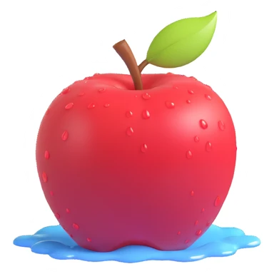 red apple with water droplets sticker