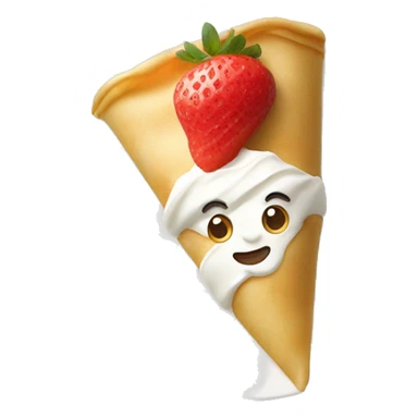  crepe with whipped cream strawberry sticker