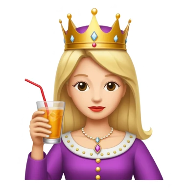 queen with drink sticker