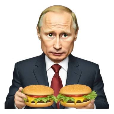 Putin eating burgers sticker
