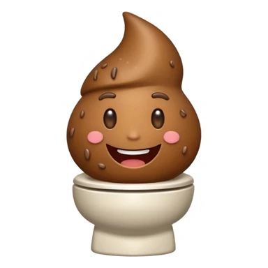 Emoji qui fait caca dans les toilettes  sticker