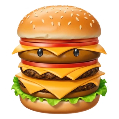 hamburger with a face sticker