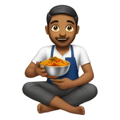 bengali man eating curry sticker