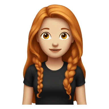 girl with long ginger hair in black t-shirt  sticker
