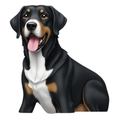 smiling-bavarianmountainhound-mixed-full-black-labrador sticker