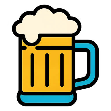 beer mug icon with color outline sticker