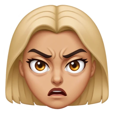 Angry rolling eyes lady  sticker