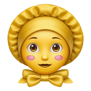 Yellow emoji face with a satin bonnet sticker