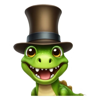 Cute charming dinosaur with tophat and monocle sticker