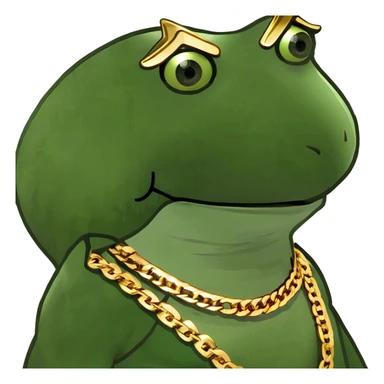 gold based swag rizz frog lady sticker