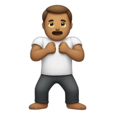 Man with his arms like an x in front of his chest and his fists closed sticker